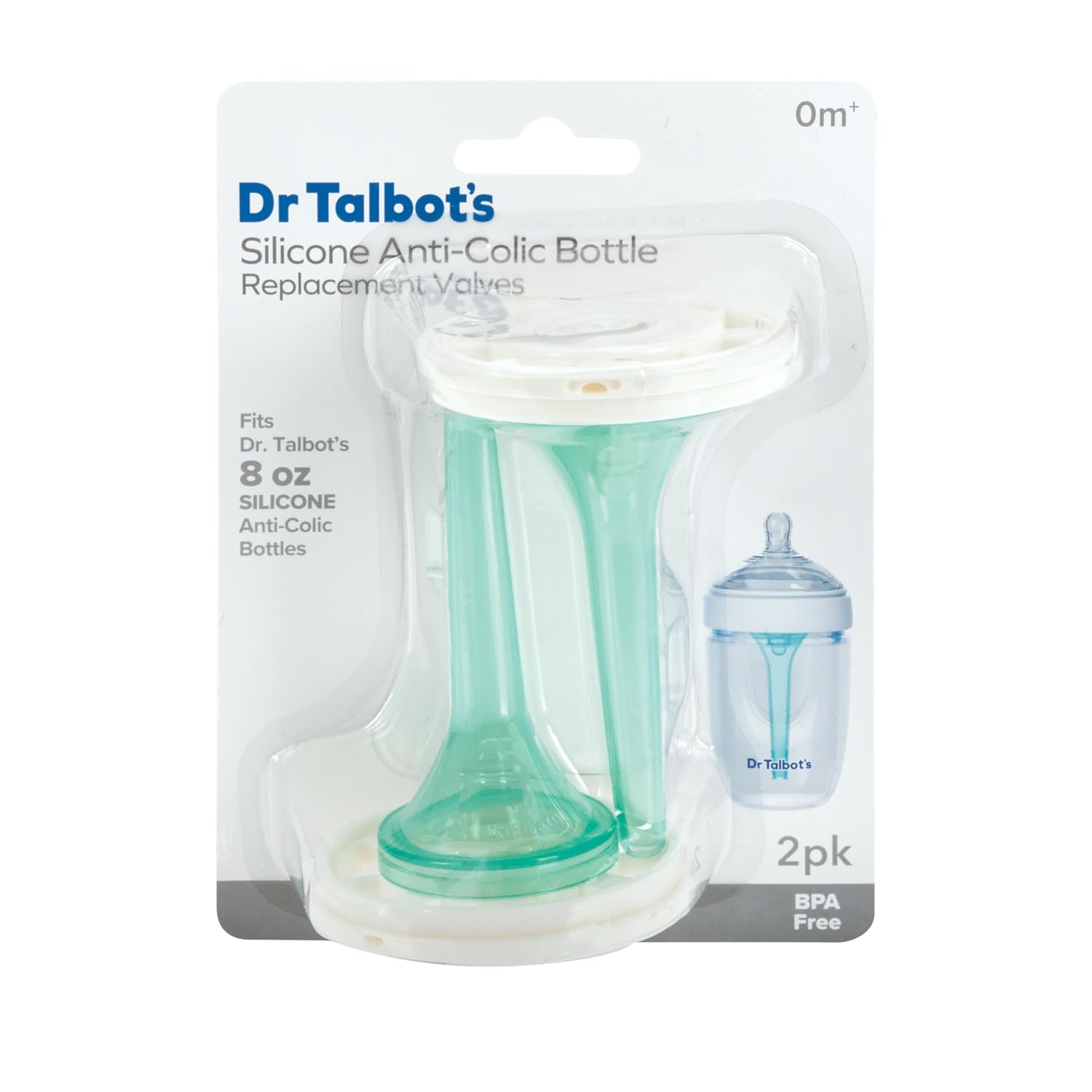 Dr. Talbot’s Válvulas de repuesto de biberones anticólicos de silicona, biberón anticólico de 8 onzas, suministros de alimentación para recién