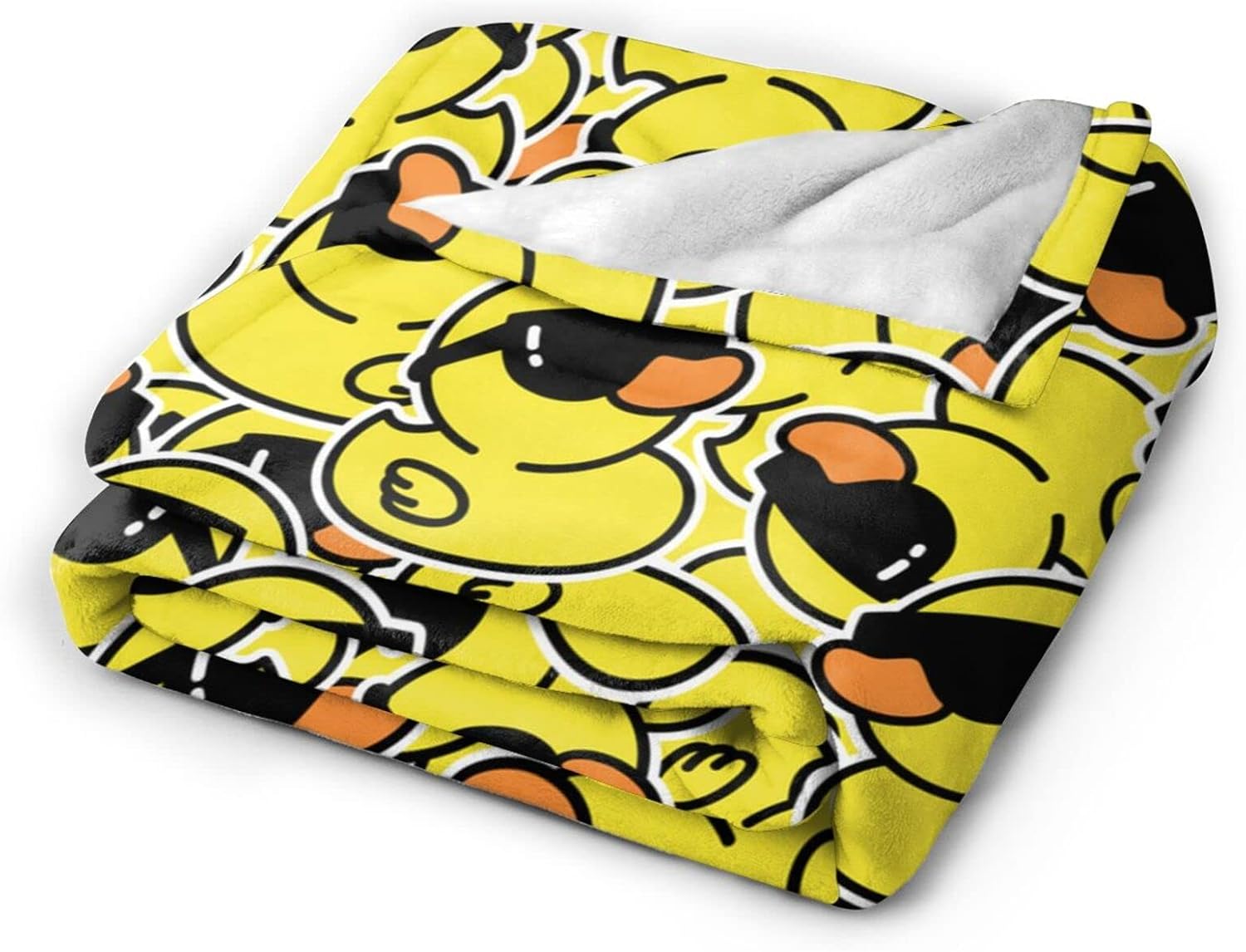 Manta de pato de goma con lentes de sol, ultra suave y cálida para todas las estaciones, lindos animales de dibujos animados, mantas decorativas de