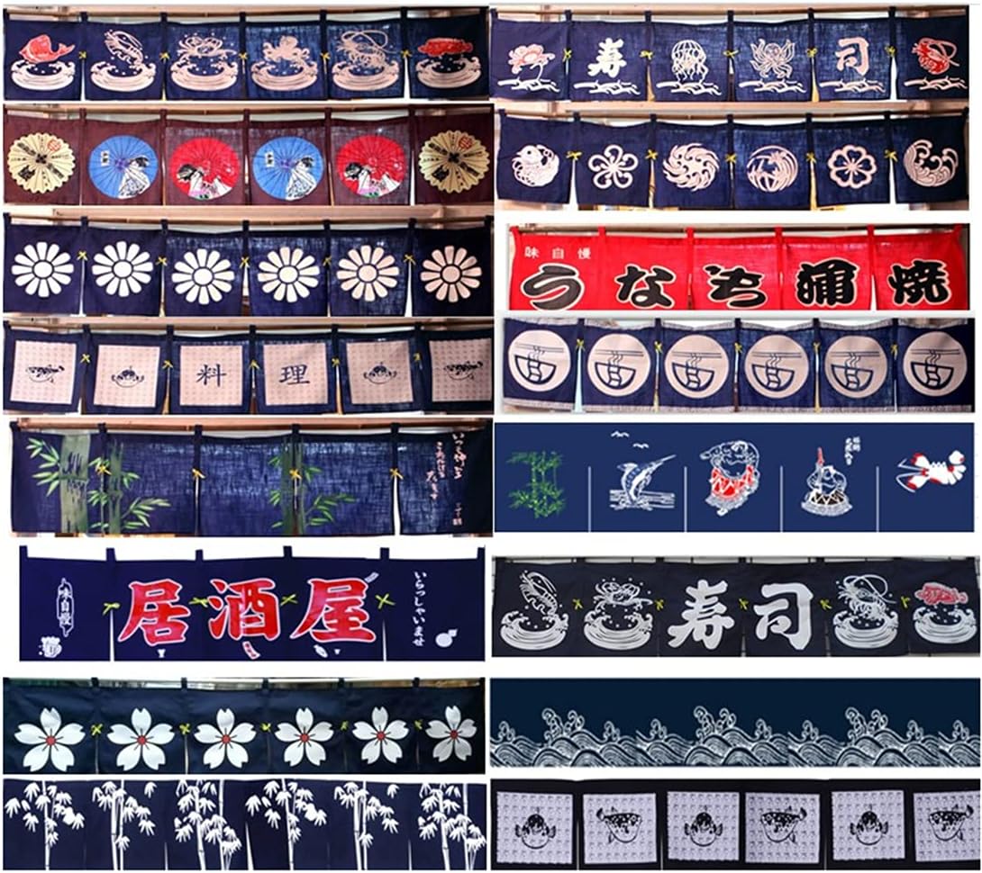 UXOWOXU Barra tipo tradicional cultura japonesa restaurante puerta larga Noren cortina para decoración de bar de sushi japonés 40 × 94.5 in