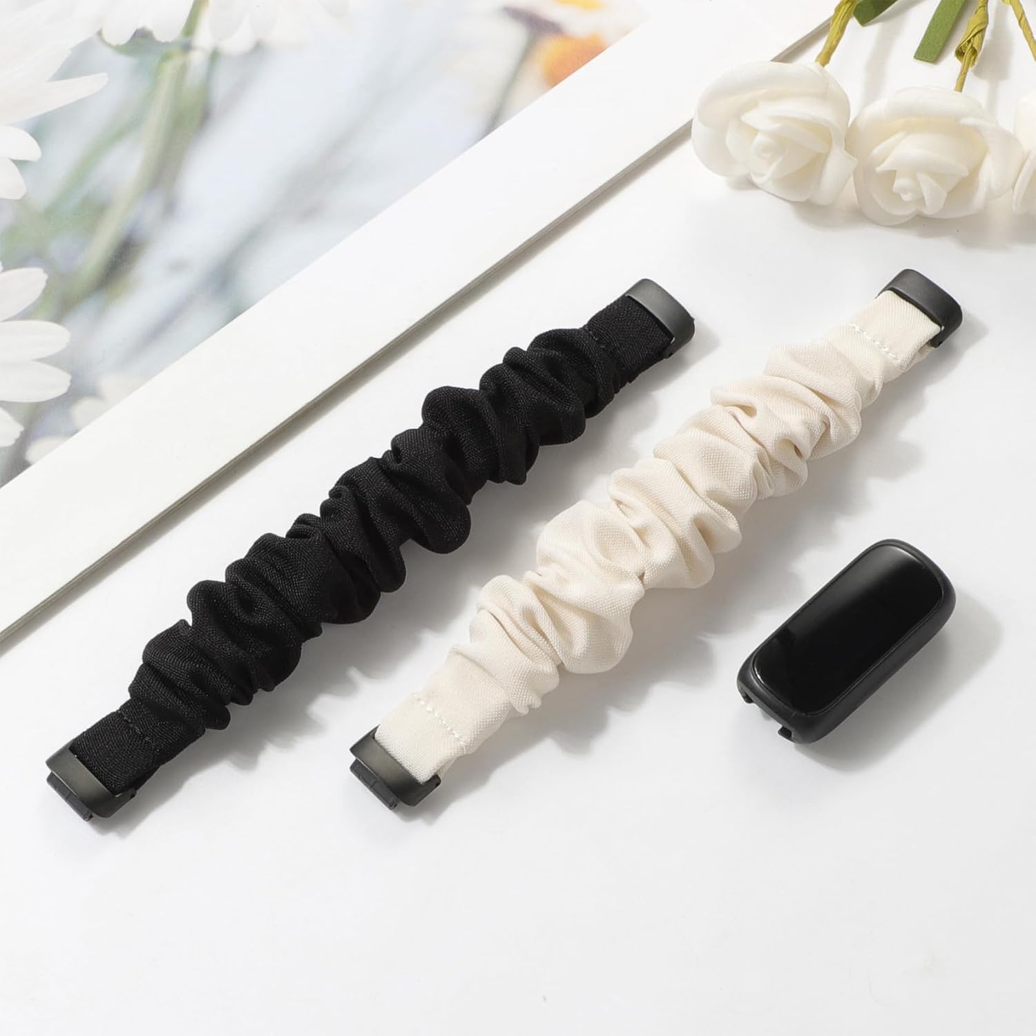 Paquete de 2 correas compatibles con Fitbit Inspire 3 para mujeres, hombres y niños, correa elástica elástica de tela de repuesto para Fitbit