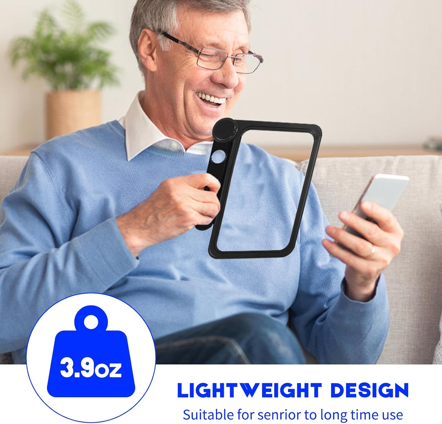 NZQXJXZ Lupa grande de 30 x 5 veces para leer página de libro completa, lupa plegable de mano para personas mayores, lectura de periódicos, libros,