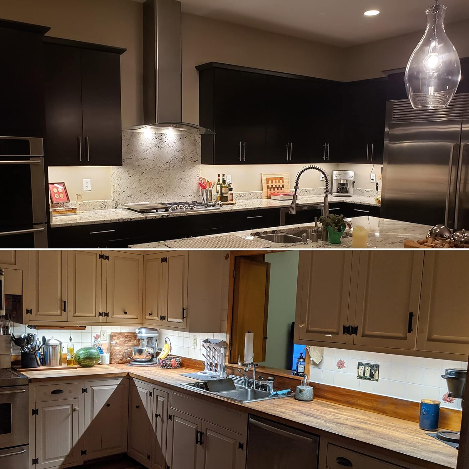 Litever Luces para debajo del gabinete enchufables, 6 barras de tira de luz LED de 12 pulgadas. Súper brillante regulable enlazable para encimera de