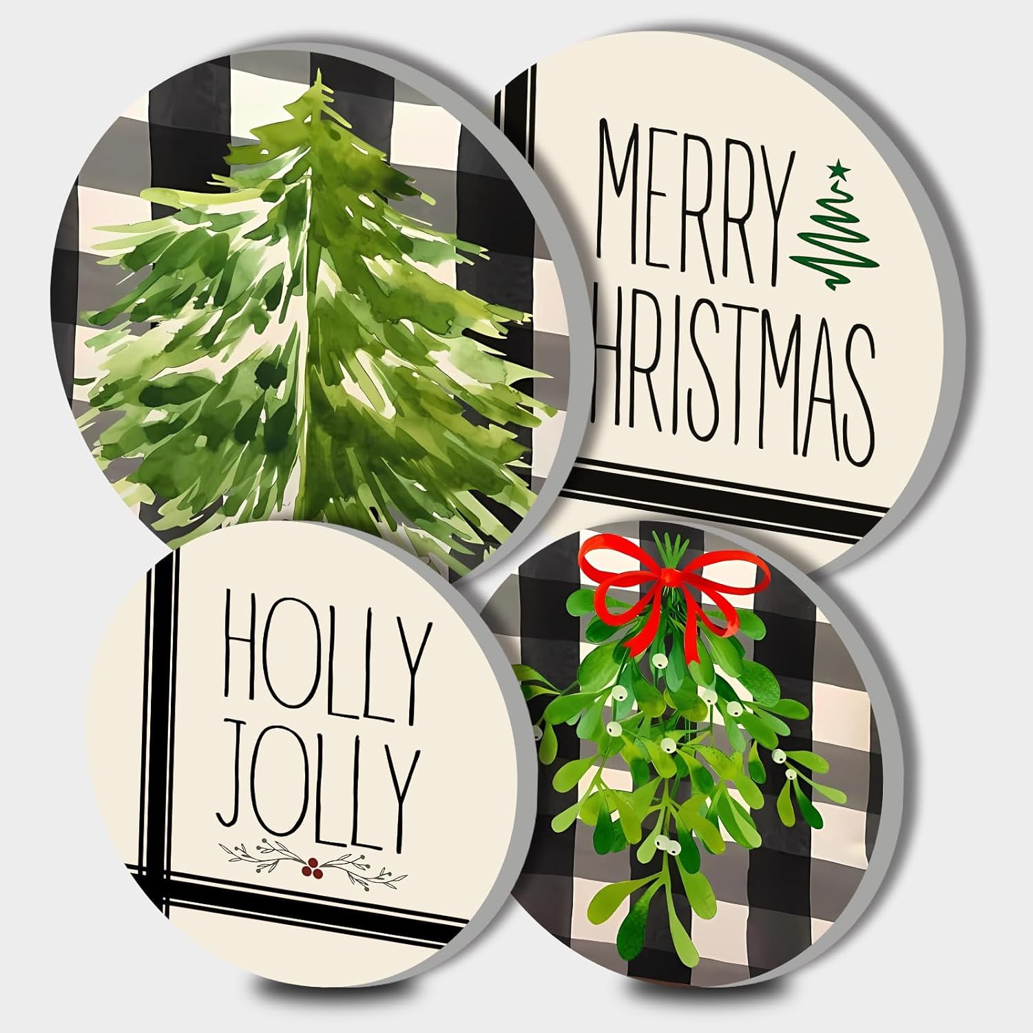 Fundas para quemadores de estufa eléctrica de decoración navideña, 4 fundas redondas para quemadores de estufa de Navidad, 8 y 10 pulgadas, cubierta