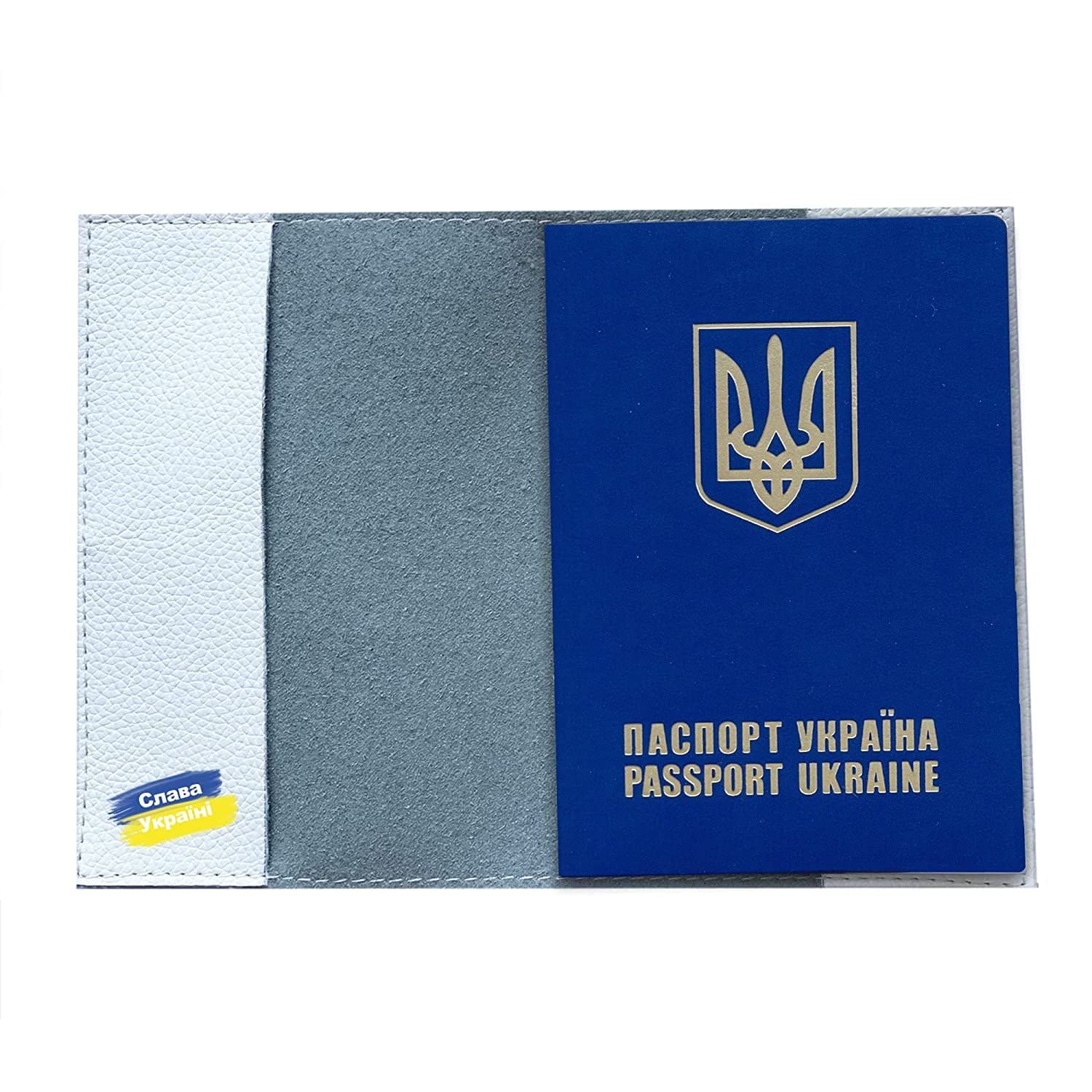 Ukraine Heart in Flowers Passport Cover Beautiful Country Floral Designer Travel Case Blue and Yellow Flag