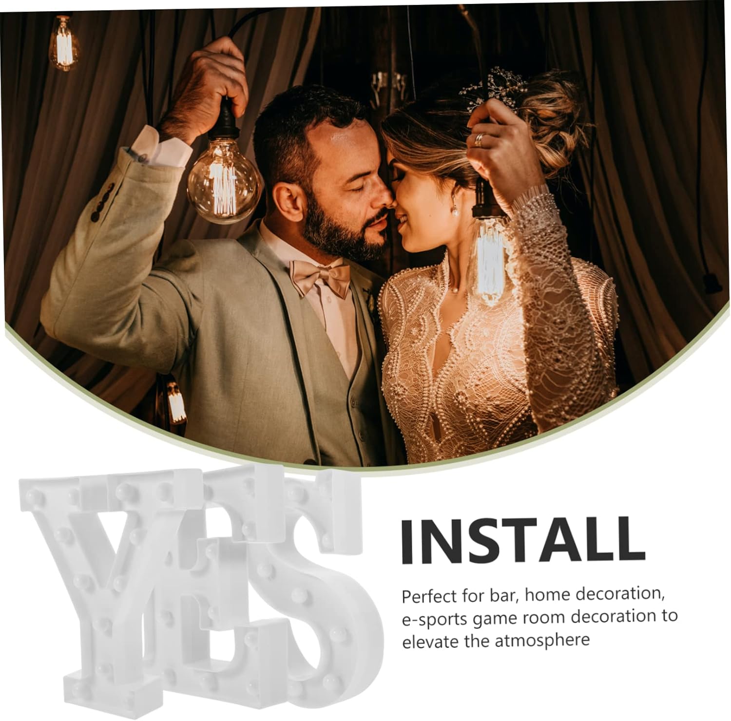 Veemoon Lámpara de modelado LED para boda, letrero de neón, luces decorativas de neón, letras luminosas, letrero de letras decorativas, discotecas,