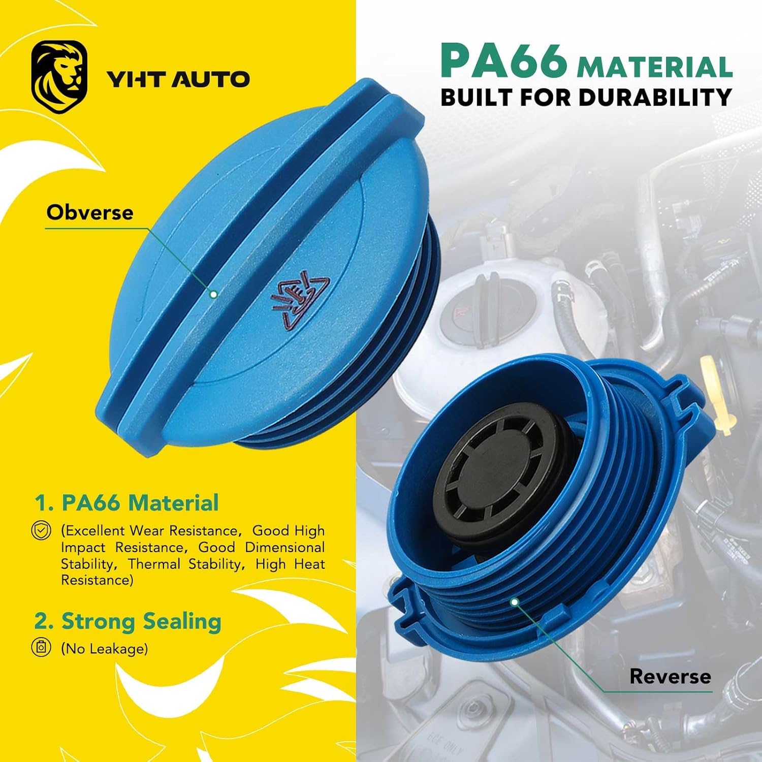 YHTAUTO Depósito de expansión de depósito de desbordamiento de recuperación de refrigerante del motor con sensor apto para Audi A3 Q3 TT RS TTS