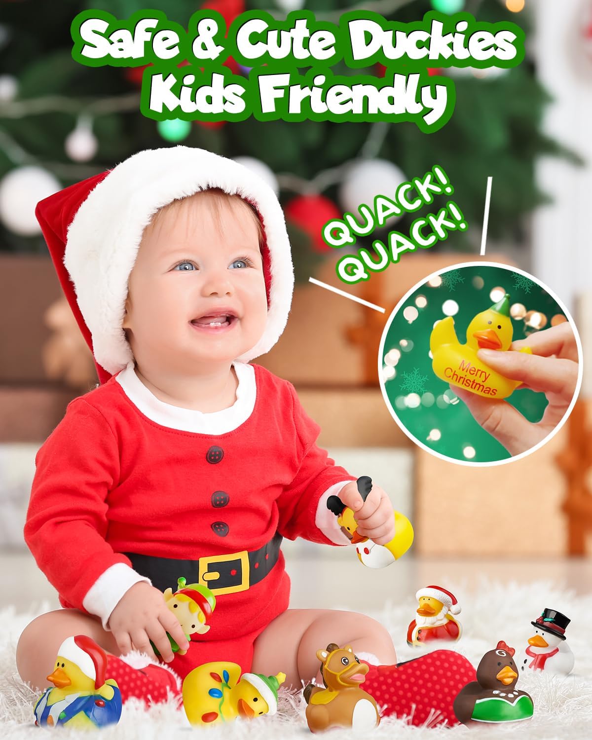 Calendario de Adviento de pato de goma 2023, juguetes de baño de patos de Navidad, calendario de Adviento para niños, patito de goma para patitos