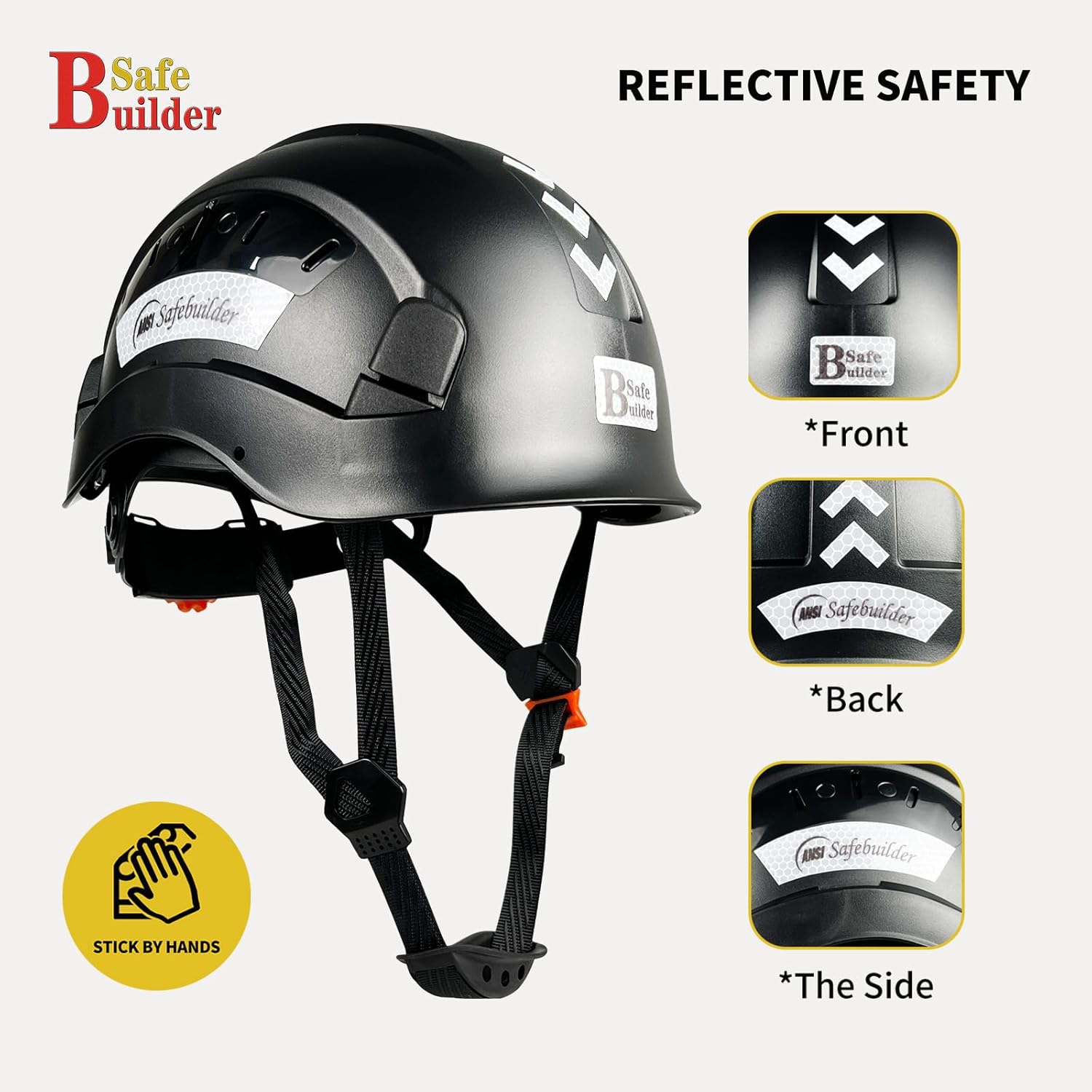 CR06 Casco de seguridad de construcción ABS Sistema de ventilación ajustable aprobado por OSHA cascos de trabajo industrial protección de cabeza