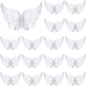 Alas de ángel de plástico 3D para manualidades, adornos de árbol de Navidad, plumas blancas, disfraz de mini alas para manualidades, accesorios de Alas de ángel de plástico 3D para manualidades, adornos de árbol de Navidad, plumas blancas, disfraz de mini alas para manualidades, accesorios de