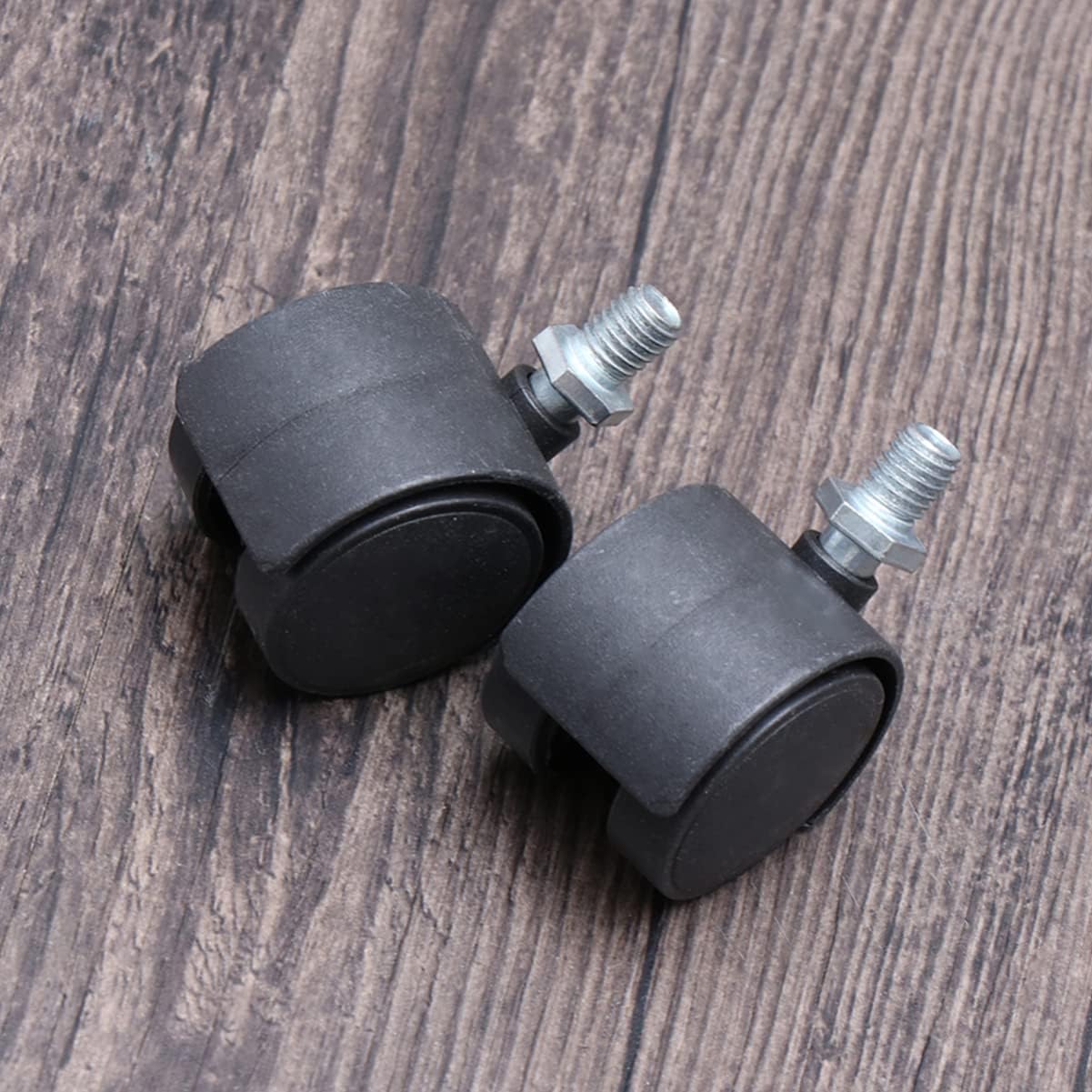 2 piezas de rueda giratoria universal de base cuadrada rueda delantera rueda de repuesto para muebles cochecito (negro)