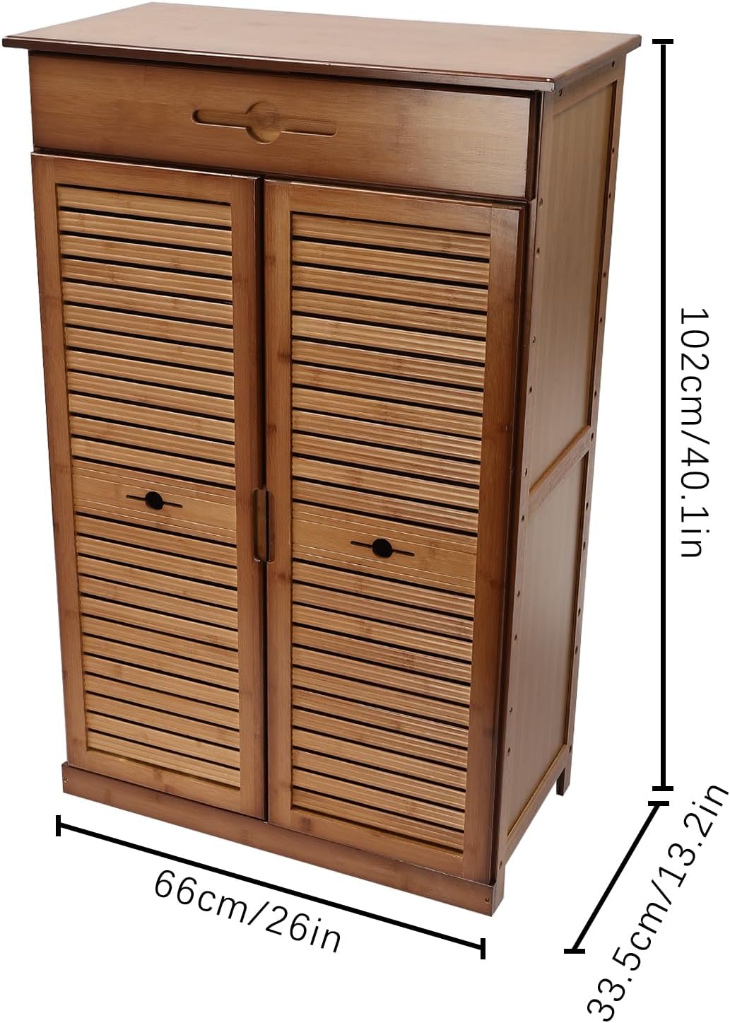 ONEPOINTPOINT Gabinete de almacenamiento de zapatos de 5 niveles de bambú organizador de zapatos para entrada, dormitorio, sala de estar, color teca