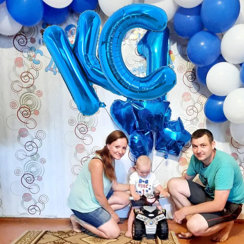 TONIFUL Globos grandes de 40 pulgadas con letras K azules gigantes del alfabeto, globos grandes de Mylar para decoración de fiestas de cumpleaños,