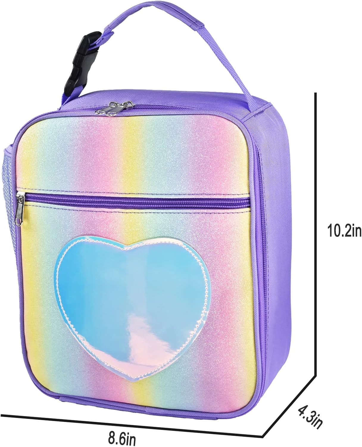 Samhe Lonchera para niñas y niños, bolsa de mano aislada con diseño de arco iris, a prueba de fugas, térmica, reutilizable, para la escuela, la