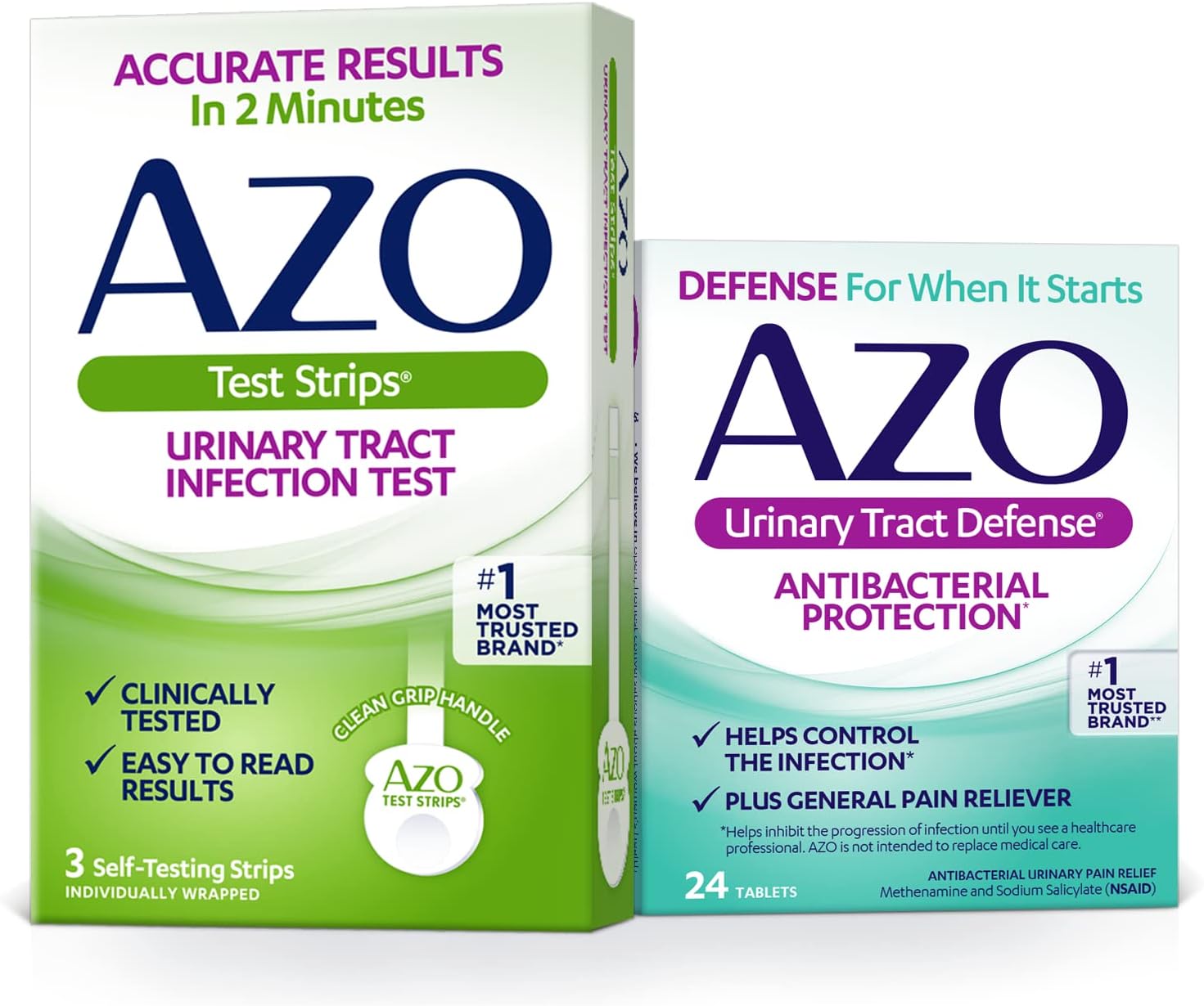 AZO Tiras reactivas para infección del tracto urinario (ITU) (3 unidades) + AZO Defensa del tracto urinario (24 unidades)