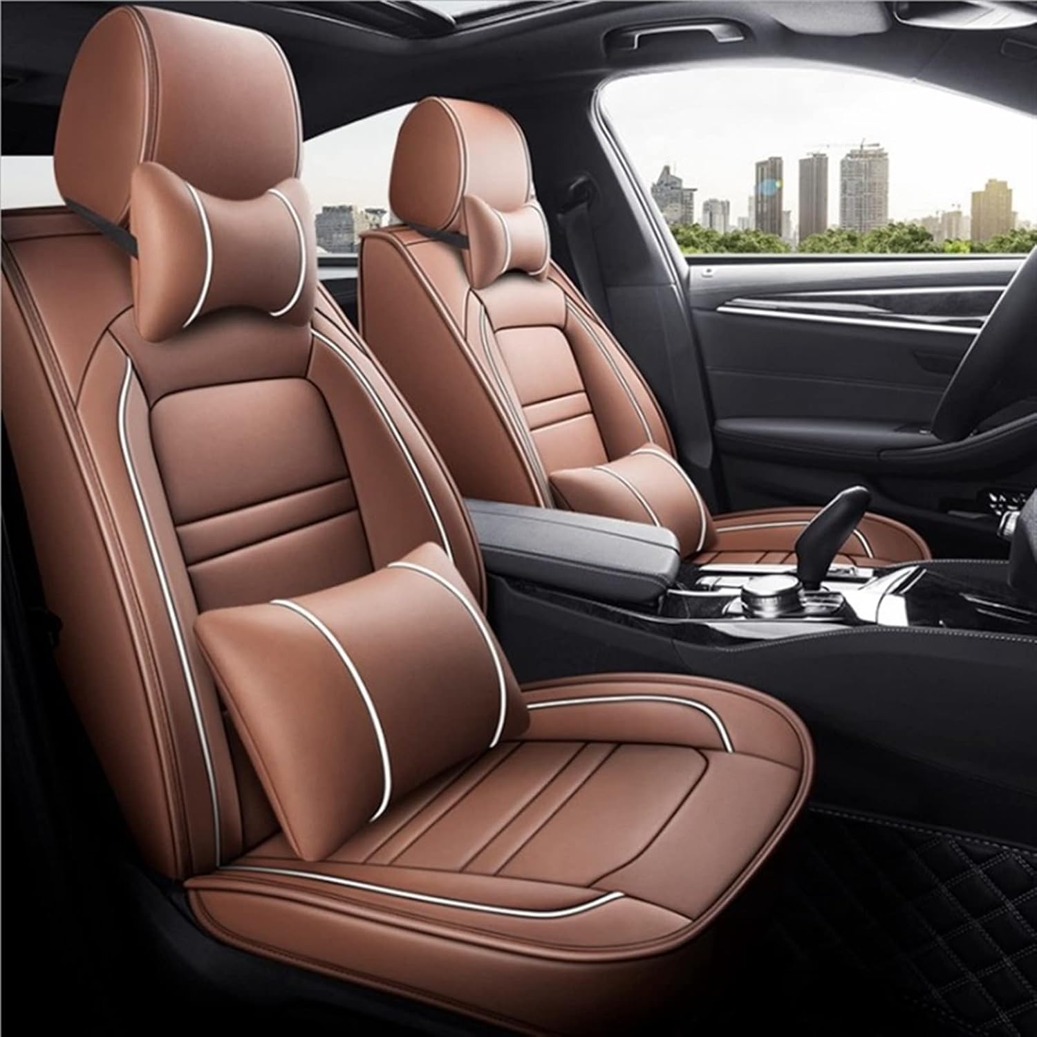 ZEntoy Juego completo de fundas de asiento de automóvil compatibles con Nissan Qashqai J11 J10 X-Trail T32 Juke Navara D22 Leaf Tiida Np300 Versa