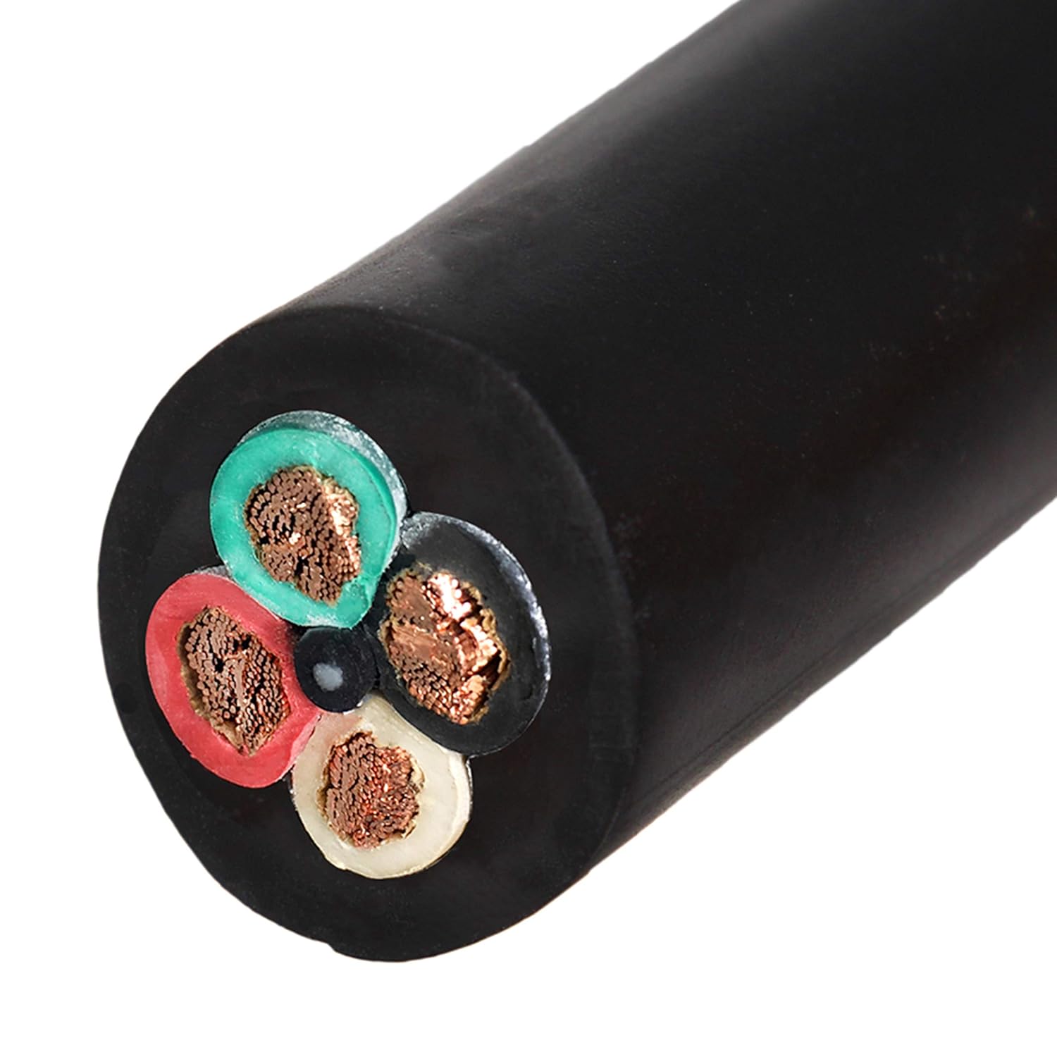 Iron Box Cable de alimentación portátil de 100 pies, 64 SOOW de alta resistencia, 600 V, cable eléctrico flexible de 50 A, calibre 6, 4 conductores,