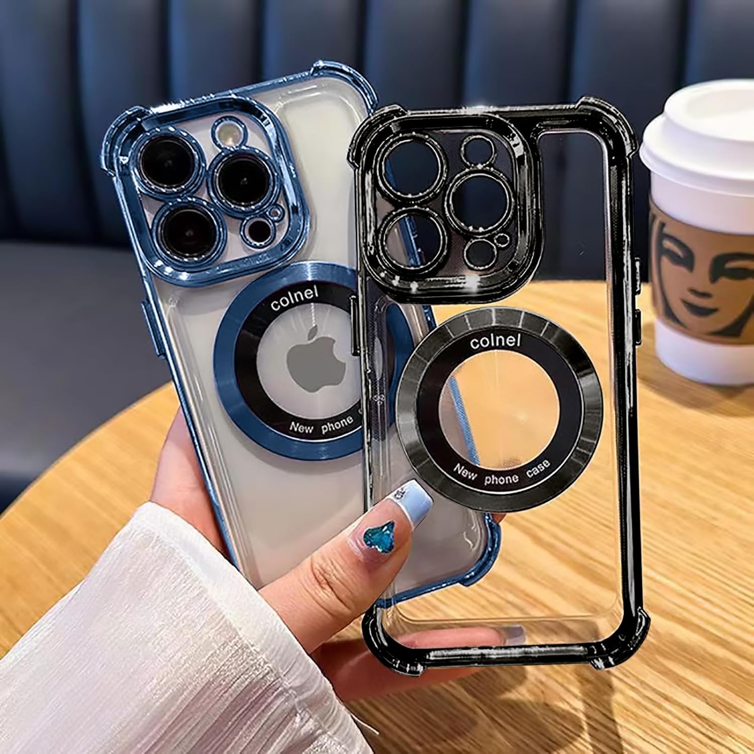 Eiyikof Funda magnética transparente para iPhone 12 Pro Max, protección de lujo brillante en las cuatro esquinas, a prueba de golpes, de grado
