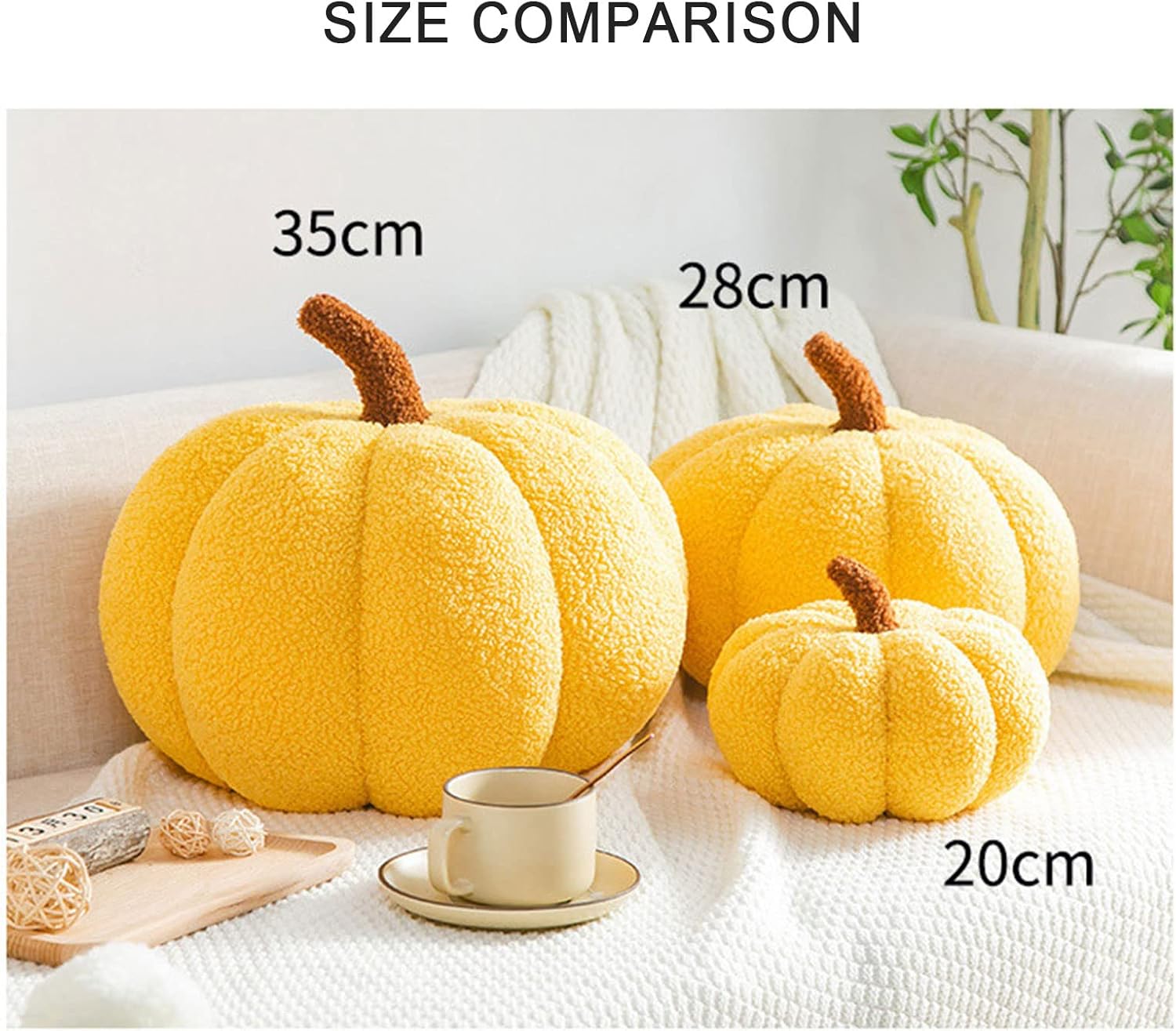 Almohada de calabaza, juguete de peluche de calabaza súper esponjoso, cojín decorativo de calabaza para decoración del hogar, recuerdos de fiesta de