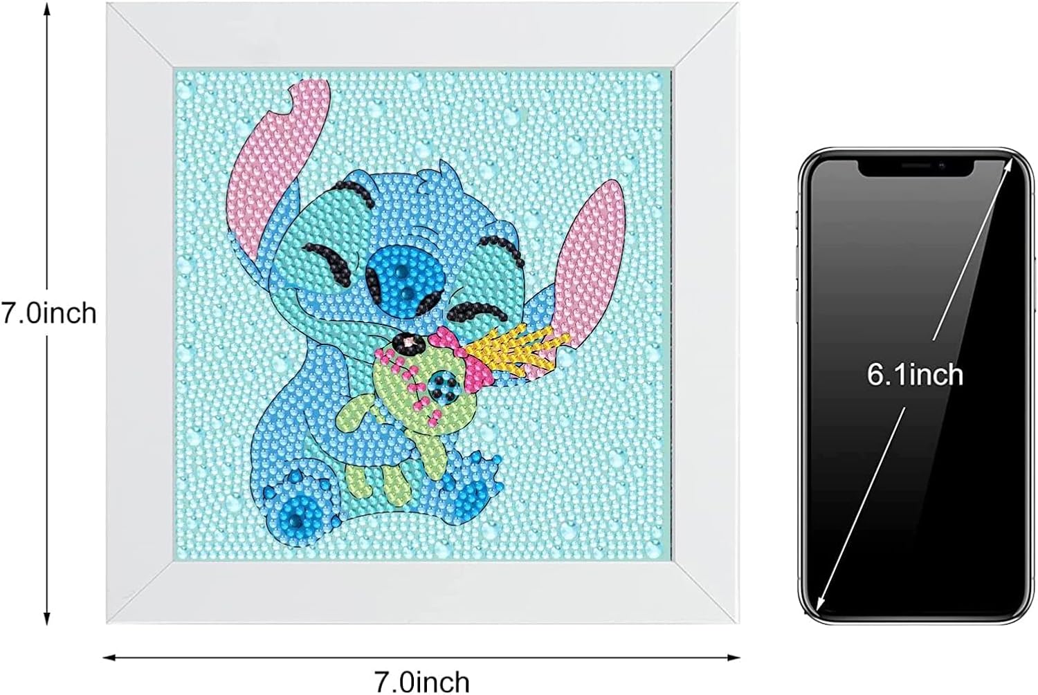 pvoodire Kits de pintura artística de diamantes para niños con marco, arte de diamantes para niños de 4 a 8 a 12 años, kit de arte de gemas fácil
