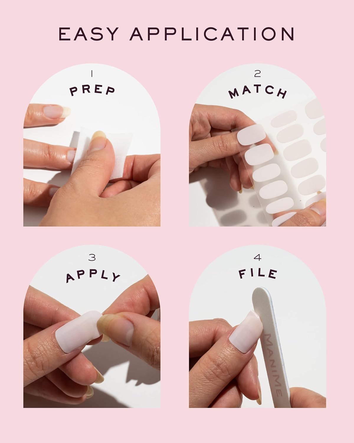 ManiMe Tiras de uñas de gel para dedos de los pies (gota de goma), envolturas de esmalte de gel semicuradas, pedicura de larga duración en casa,