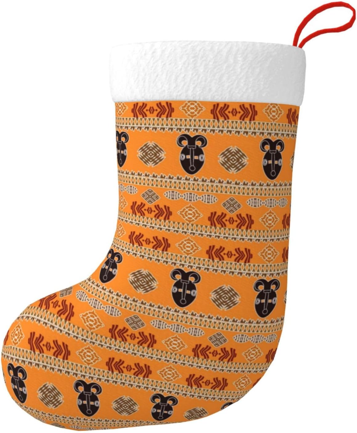 Calcetines de Navidad, patrón étnico africano con símbolos, medias de Navidad grandes, medias colgantes de chimenea de Navidad para Navidad,