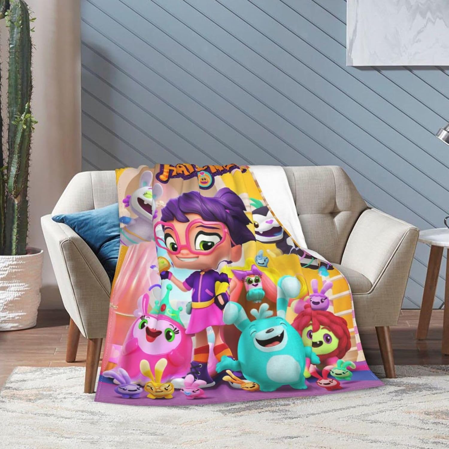 Ab-by Hat-Cher – Manta de forro polar con impresión 3D para el hogar, para sofá, cama, acogedora, ultrasuave, 40 x 30 pulgadas