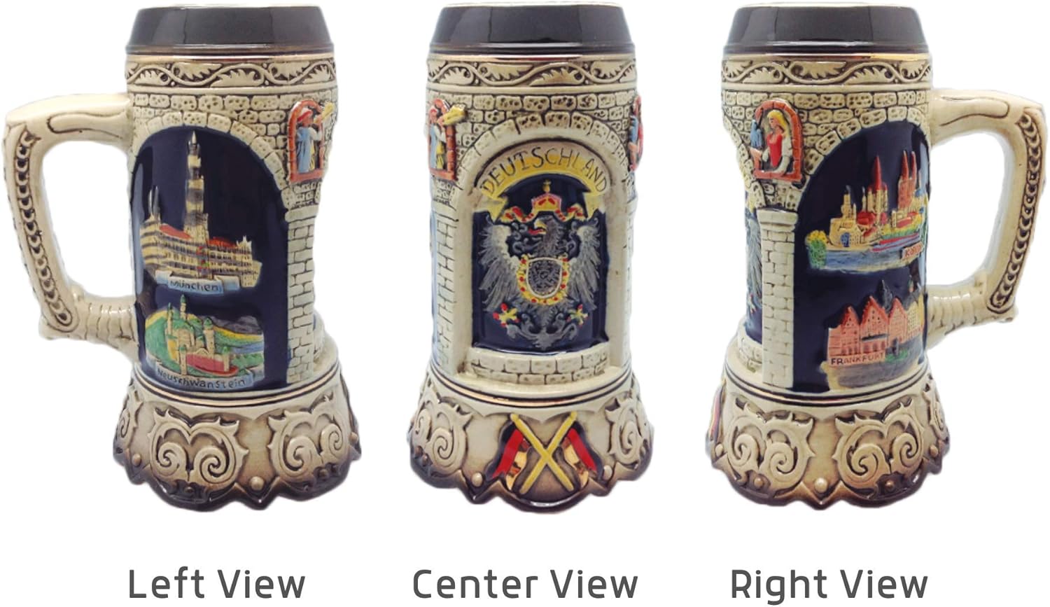 1 litro  OktoberfestHaus Regalos para amantes de la cerveza Pintada a mano Taza alemana grande Escenas Alemana Cerveza Cerveza Cervecera Jarra