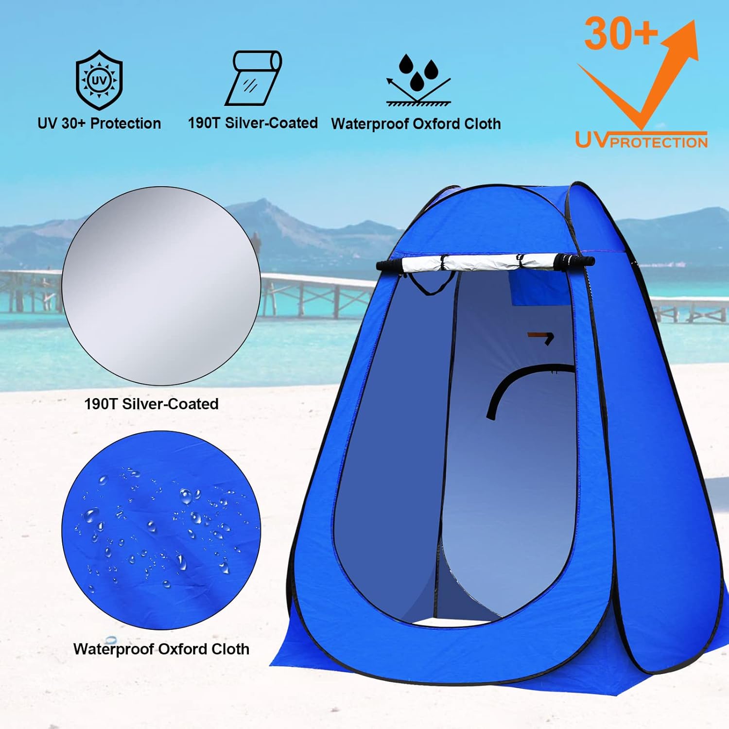 Tienda de campaña portátil de privacidad, campamento al aire libre, baño, baño, ducha, amplio vestidor, vestuario para senderismo, playa, picnic,
