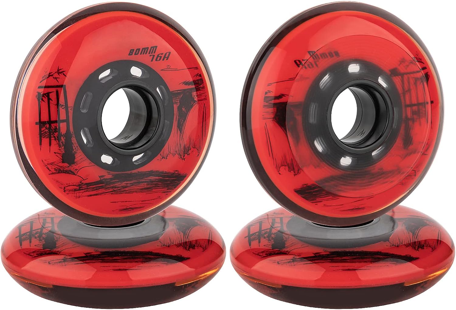 WHEEELCOME – Ruedas de hockey suaves 76A para interiores, ruedas de repuesto para patines de hockey en línea, paquete de 4 unidades, elige el color
