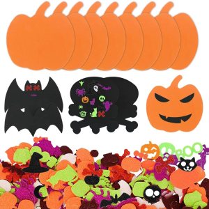 Calabaza de Halloween de espuma, 212 piezas de calcomanías de espuma de Halloween con purpurina, surtido de decoración de Halloween autoadhesiva Calabaza de Halloween de espuma, 212 piezas de calcomanías de espuma de Halloween con purpurina, surtido de decoración de Halloween autoadhesiva