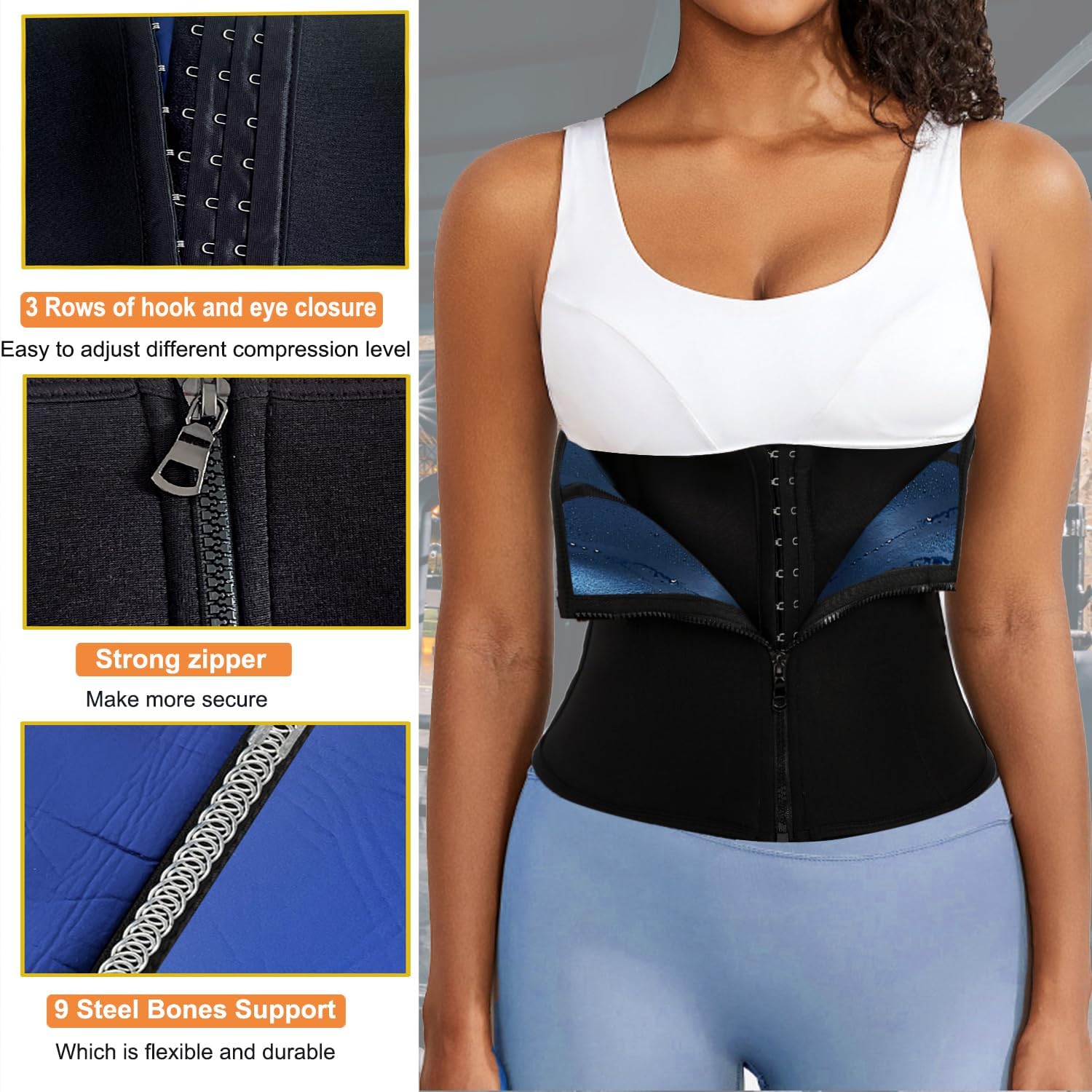 TOPELLER Traje de sauna para sudar, reductor de cintura, reductor de cintura para mujer, parte inferior del vientre, pérdida de peso, cinturón de