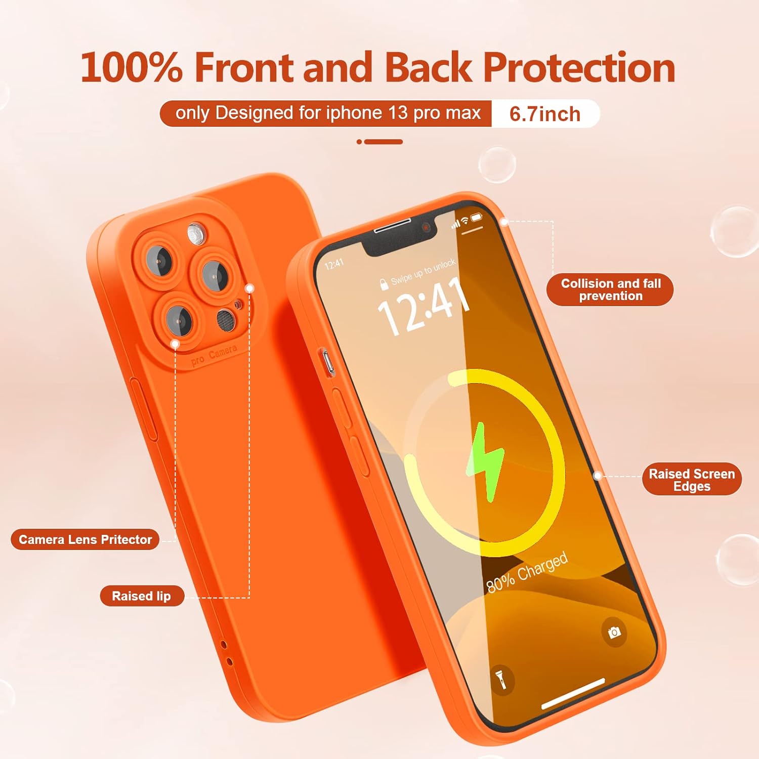 YZR Designed for iPhone 13 Pro Max Case, Soft Liquid Silicone Slim Protective Shockproof Phone Case Cover with Anti-Scratch Microfiber Lining, 6.7