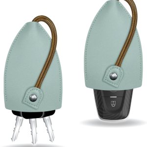 Funda creativa extraíble para llaves, funda de cuero de gran capacidad, llavero de automóvil, lindo protector, Azul Niebla Funda creativa extraíble para llaves, funda de cuero de gran capacidad, llavero de automóvil, lindo protector, Azul Niebla