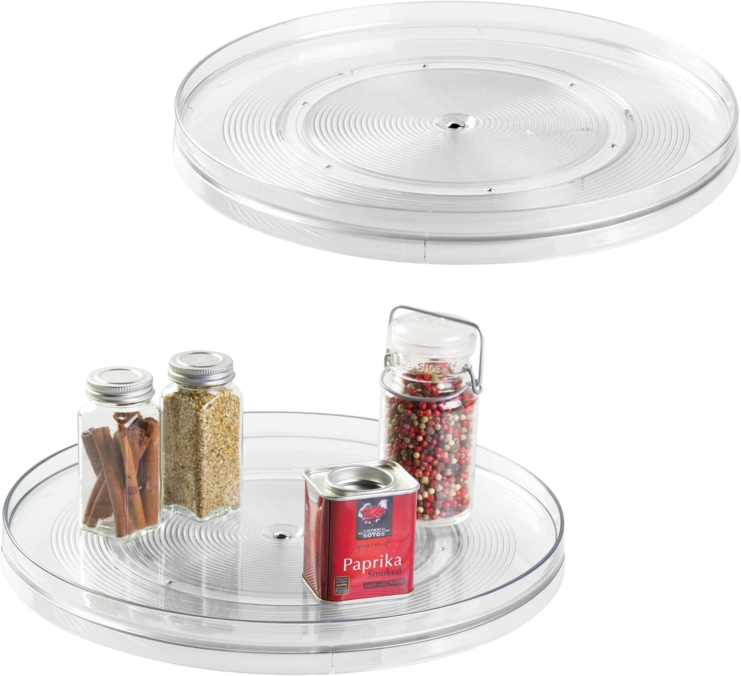 iDesign 54030M2 Linus – Plataforma giratoria para cocina, despensa o encimera, 11 pulgadas, transparente, 2 unidades