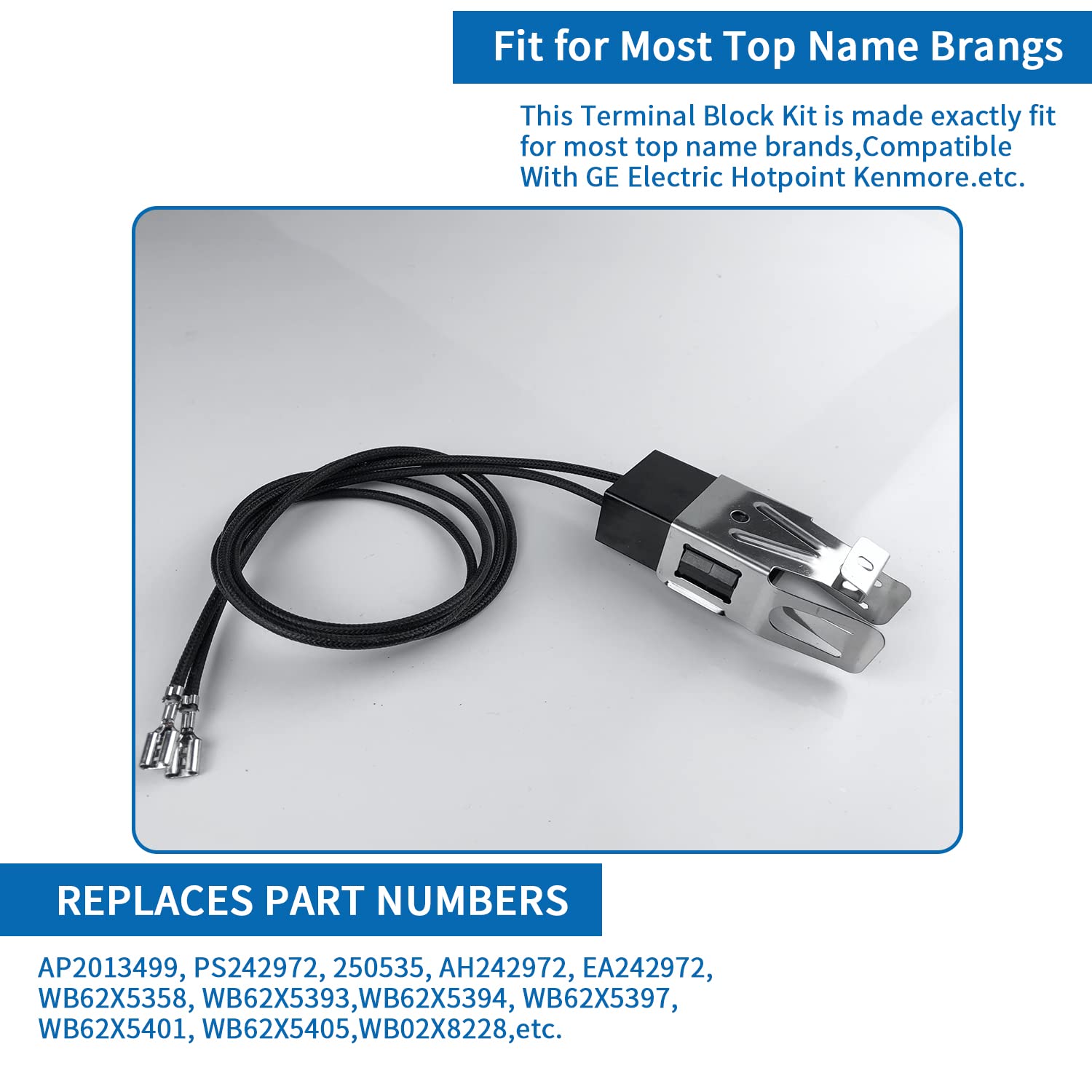 WB2X8228 – Kit de receptáculo y cable de elemento, compatible con GE Hotpoint Electric Ranges de repuesto para estufas de estufa, bloque de
