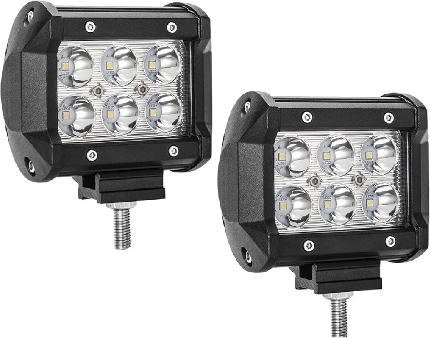 LMGAO Cápsulas de luz de 4 pulgadas de 30 W, barras de luz LED blancas con puntos de inundación, cápsulas de luz LED impermeables para conducir