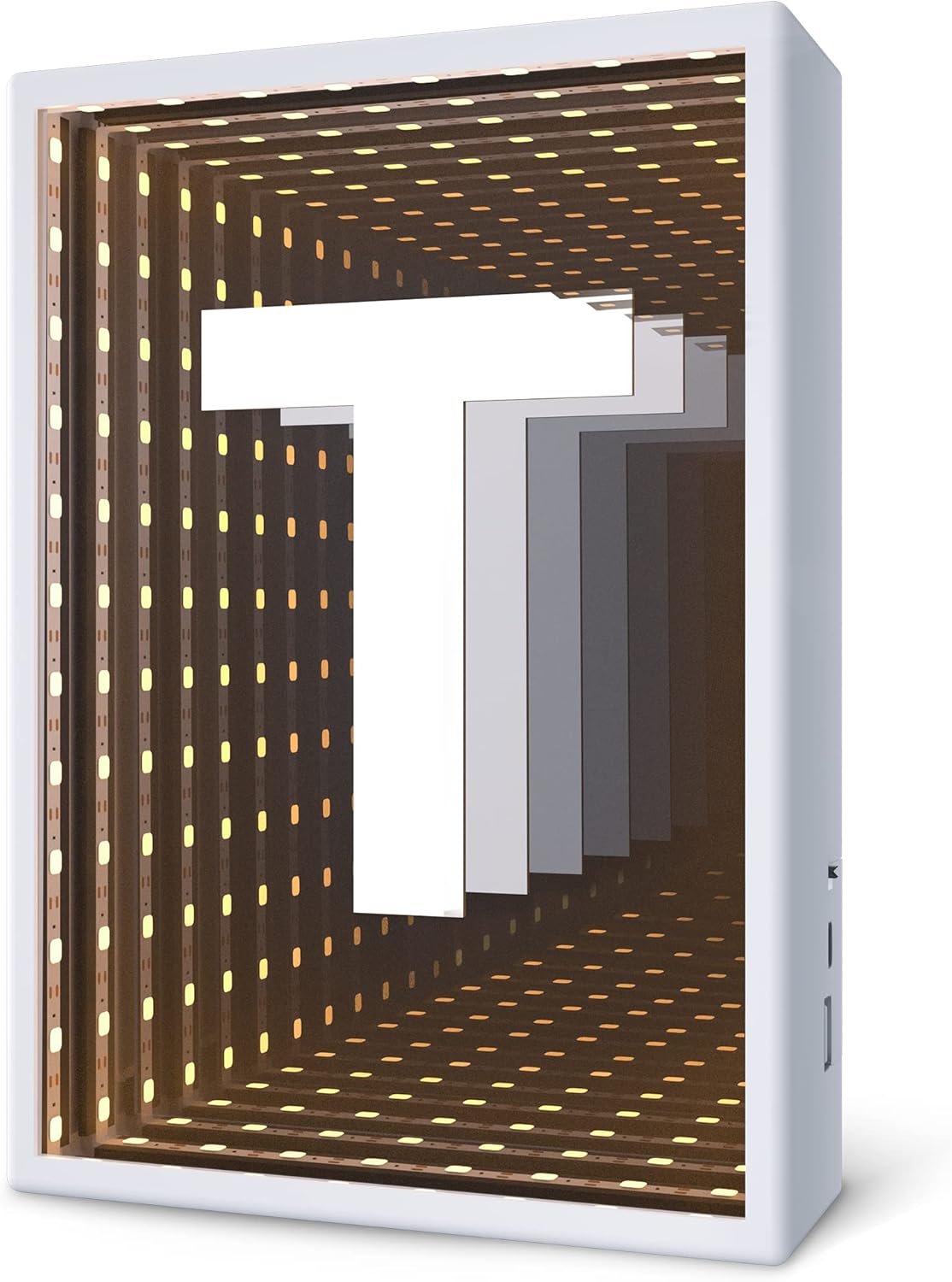 Letreros avanzados de marquesina iluminadas, luz de espejo infinito, USB y luces de cadena alimentadas por batería, moderna lámpara de luz nocturna