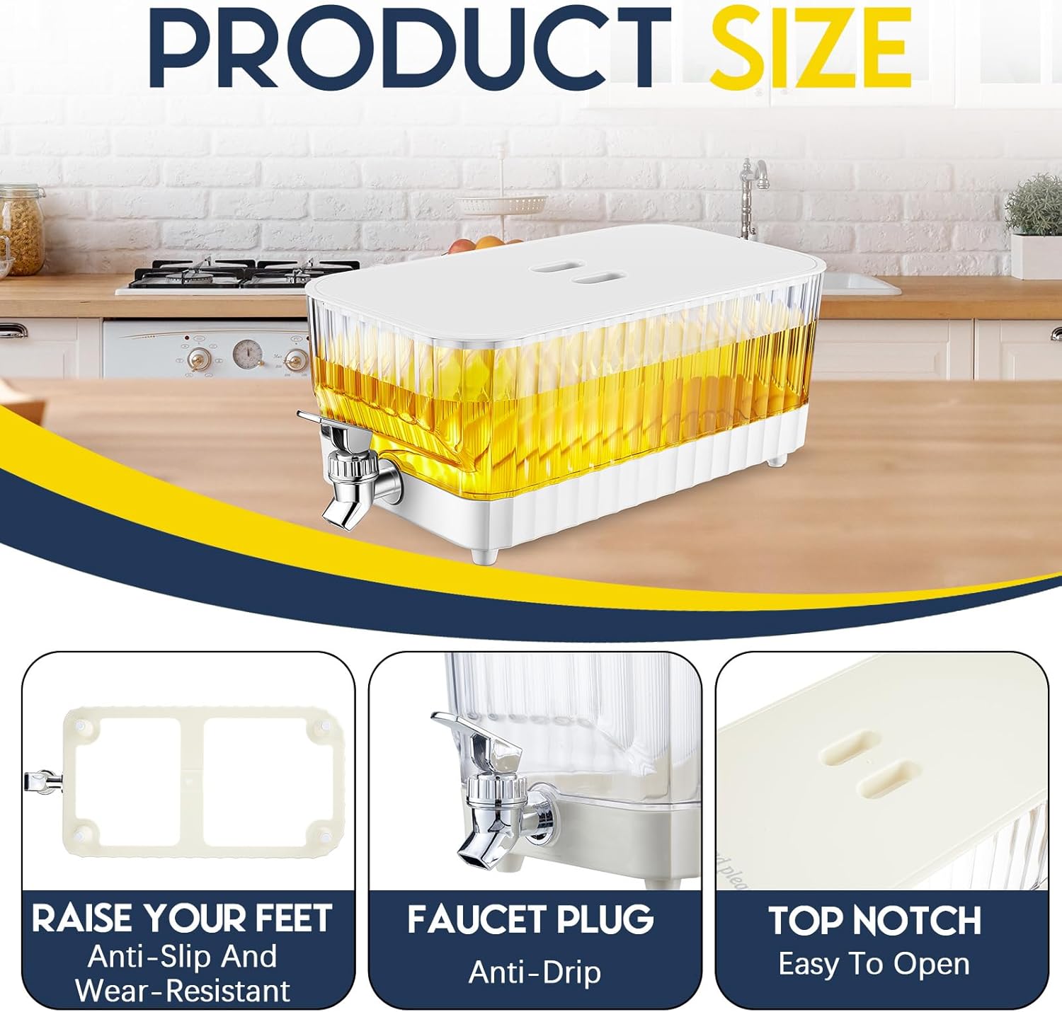 Dispensador de bebidas para refrigerador con espita de 1.4 galones, dispensador de bebidas de plástico transparente de gran capacidad, dispensadores