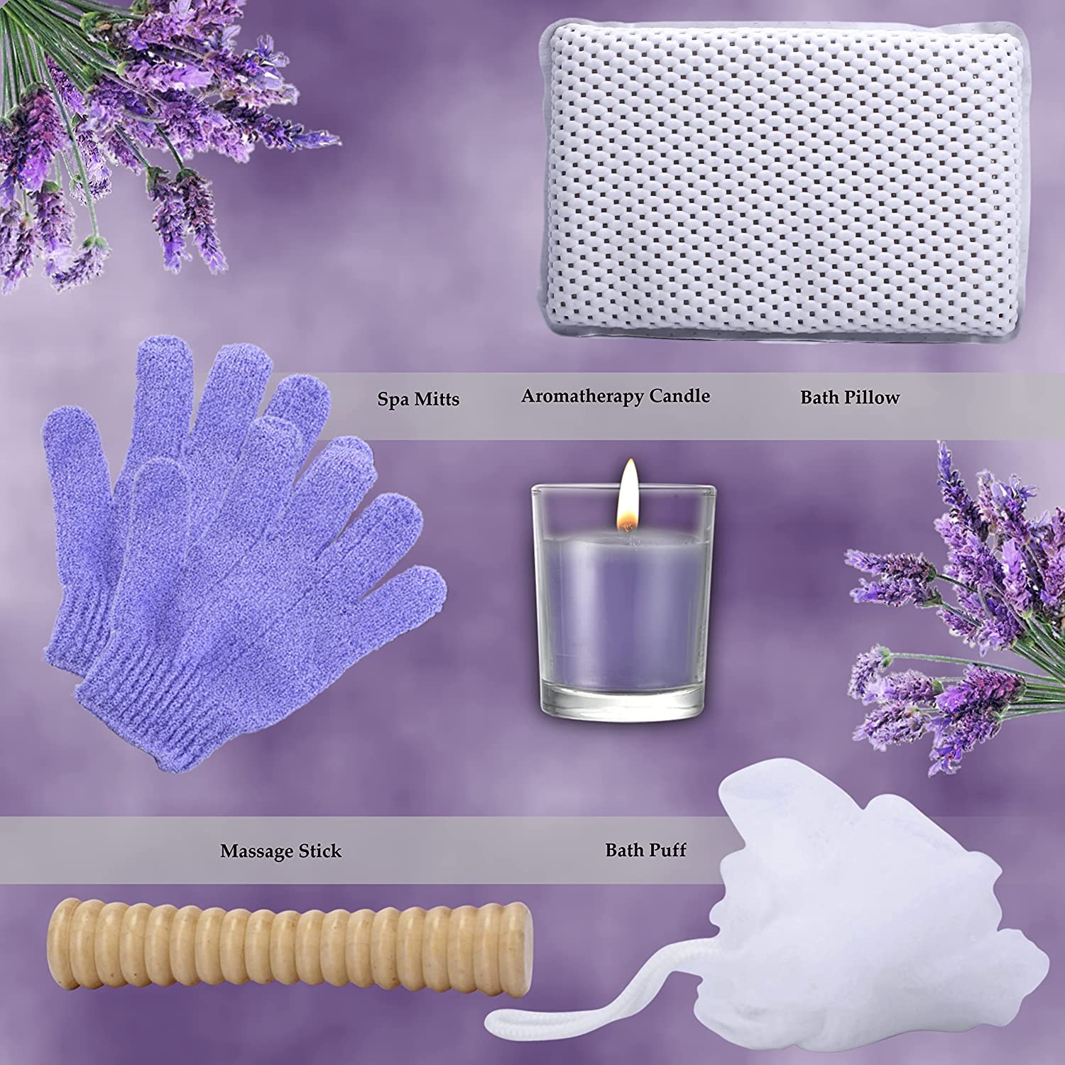 Cestas de regalo para el día de la madre para mamá y esposa. Regalos relajantes de baño de lavanda para su cesta de spa está llena de todos los