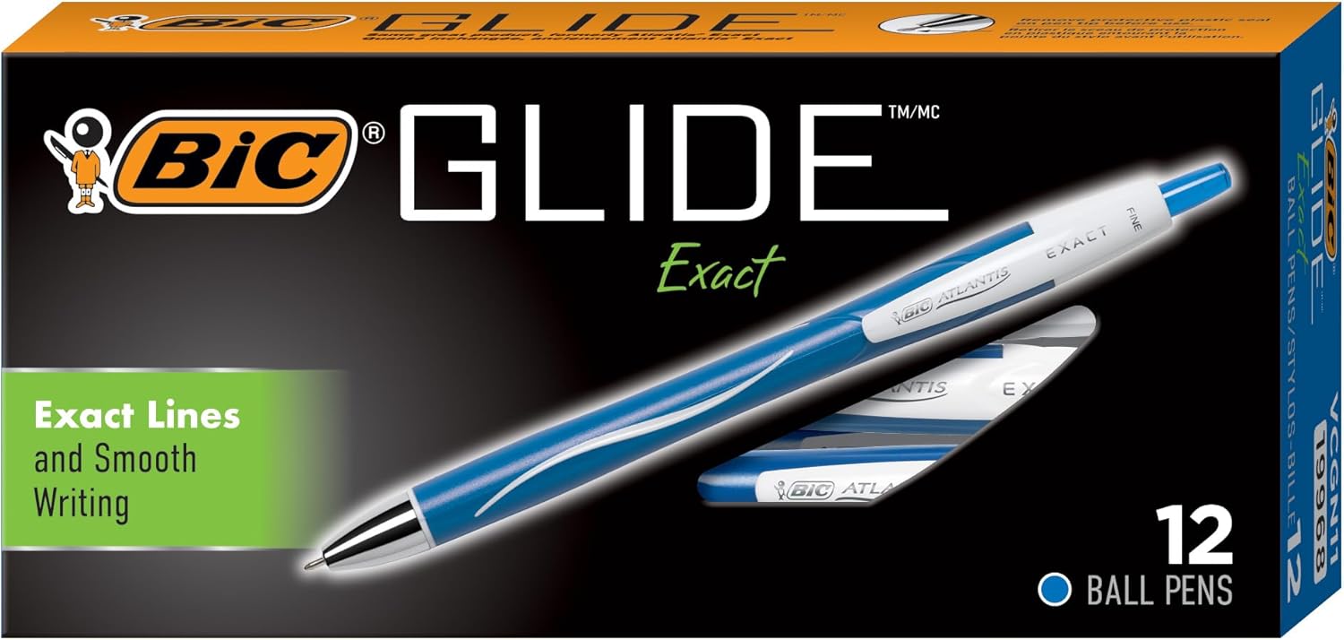 BIC Atlantis pluma retráctil exacta punta fina 07 mm Azul 12 unidades BIC Atlantis pluma retráctil exacta punta fina 07 mm Azul 12 unidades