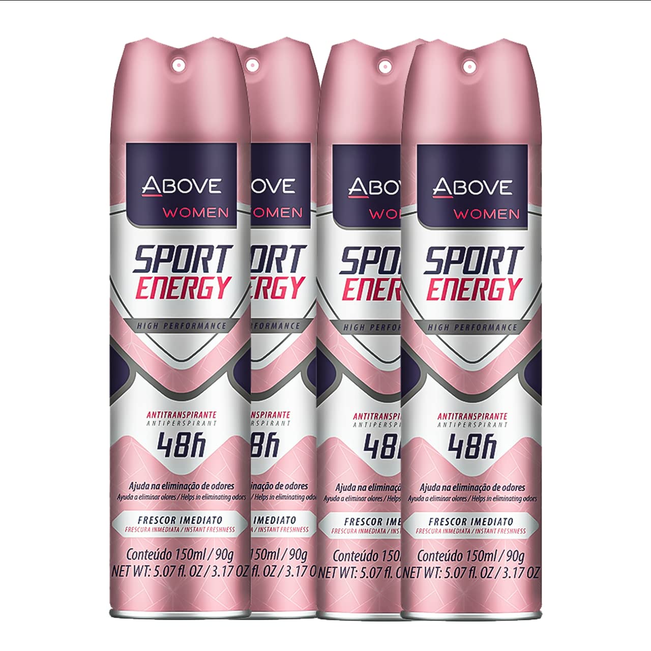 ABOVE Sport Energy – Juego de desodorante antitranspirante 48 horas para mujer, fragancia floral, spray seco que protege contra el sudor y el olor