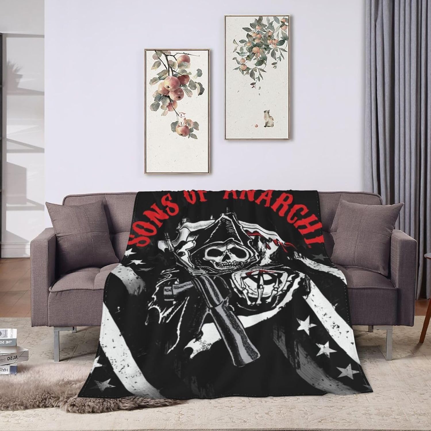 Mantas de forro polar de anarquía de Sons of Horror Drama para sofá y dormitorio, mantas de aire acondicionado suaves para todas las estaciones, 50