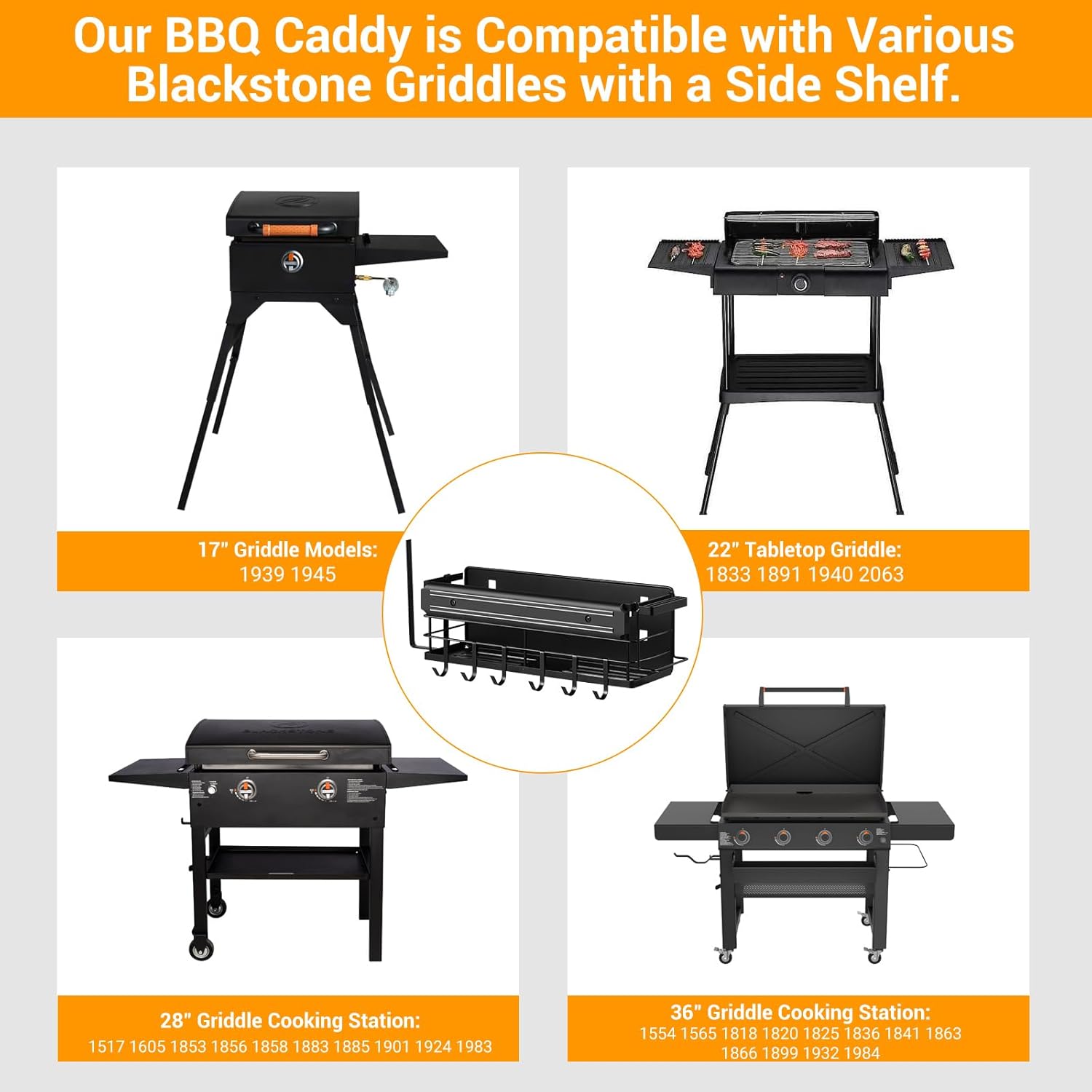 Organizador de parrilla para parrillas Blackstone de 28 pulgadas36 pulgadas, ahorro de espacio, caja de almacenamiento de accesorios de barbacoa con