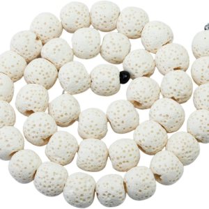 rockcloud Cuentas redondas sueltas de piedra de lava blanca de 0.315 in para hacer joyas, accesorios rockcloud Cuentas redondas sueltas de piedra de lava blanca de 0.315 in para hacer joyas, accesorios