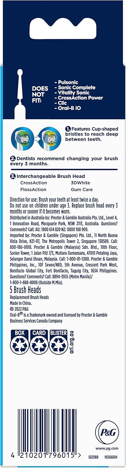 Braun Oral-B Precision Clean Cabezales de cepillo de dientes (paquete de 5, servido en todos los cepillos giratorios Oral-B