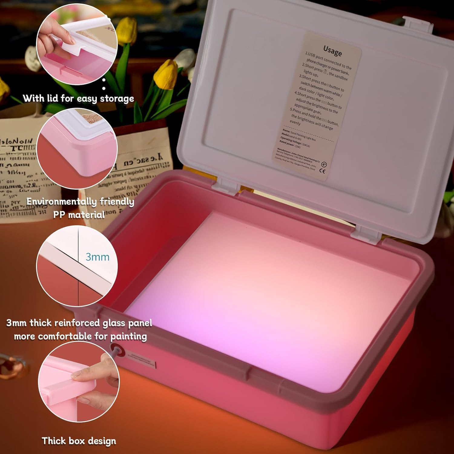 la-belle-vie Mesa ligera para niños, manipuladores de mesa de luz, accesorios de mesa de luz, mesa de luz sensorial, mesa de luz para el aula,