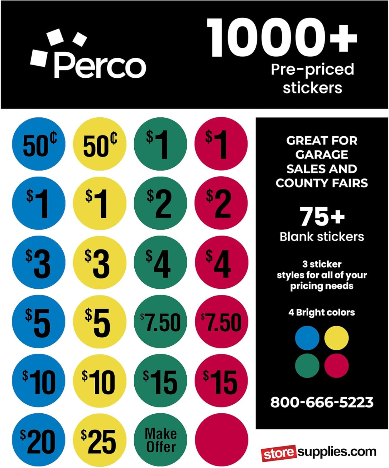 Perco Calcomanías de precio de venta de garaje  Más de 1000 calcomanías de precio previo y más de 75 calcomanías en blanco  Etiquetas de precio