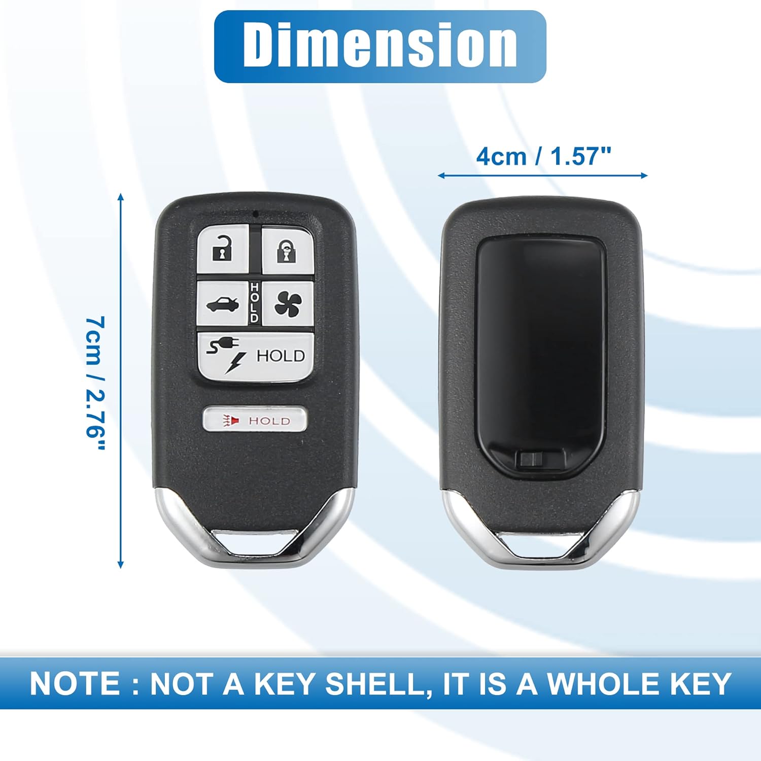 X AUTOHAUX Llavero de repuesto para automóvil de 6 botones sin llave, control remoto, llavero inteligente de proximidad KR5V2X para Honda Clarity