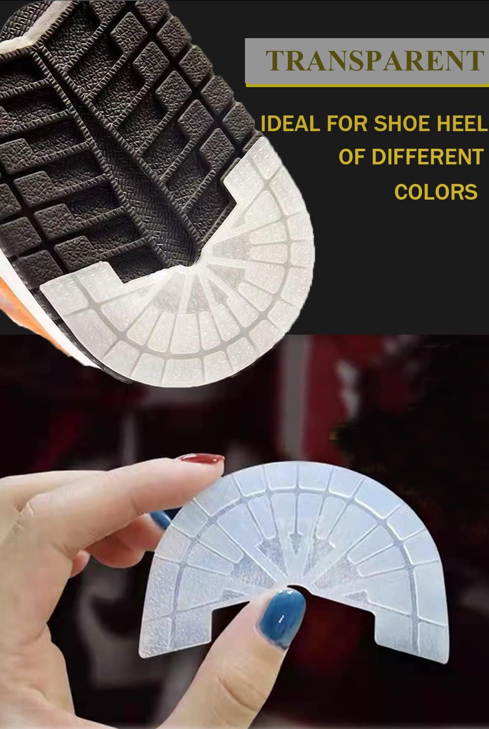 Protector de suela para tenis, placas de reparación de talón autoadhesivas fuertes antideslizantes para hombres y mujeres, versión mejorada de