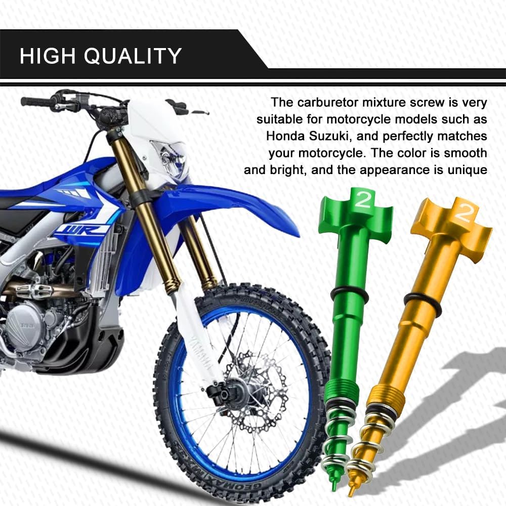 Tornillo de mezcla de carbohidratos, tornillo de mezcla de combustible de aire para motocicleta, tornillo ajustador de carburador, ajustador